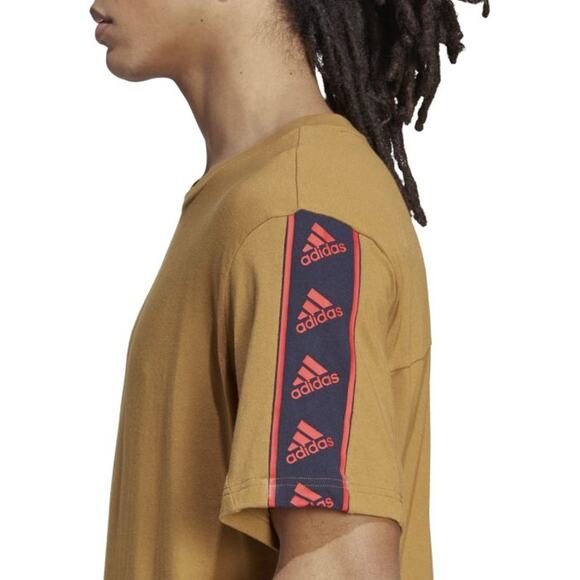 NEW Adidas Brandlove Tee Men’s Size 2XL Bronze Strata Logo Shirt IC6803 - Picture 2 of 7